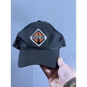 International Hat Cap Strap Back Mens One Size Black Cotton Twill‎ Truck Logo